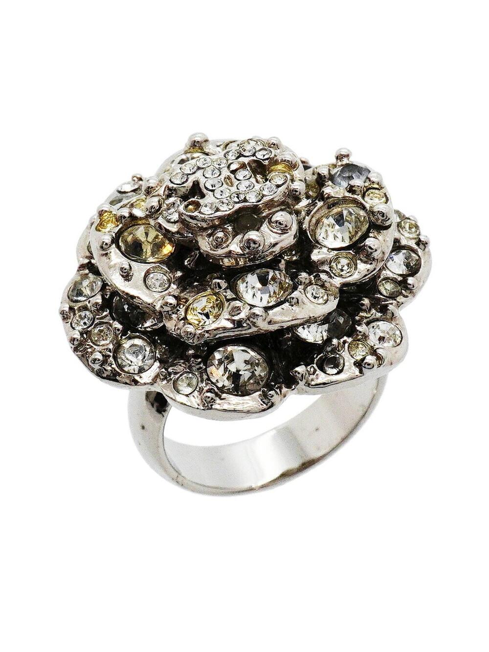 Chanel Cc Logo Ring Silver-Tone Metal #351271C59B
